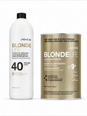 Joico Blonde Life Lightening Powder 16 oz + Coconut Oil 40 Volume Developer 33.8